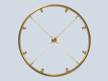 LOS ANGELES PENDANT 90 - Brass chandelier by Patinas Lighting - view 3
